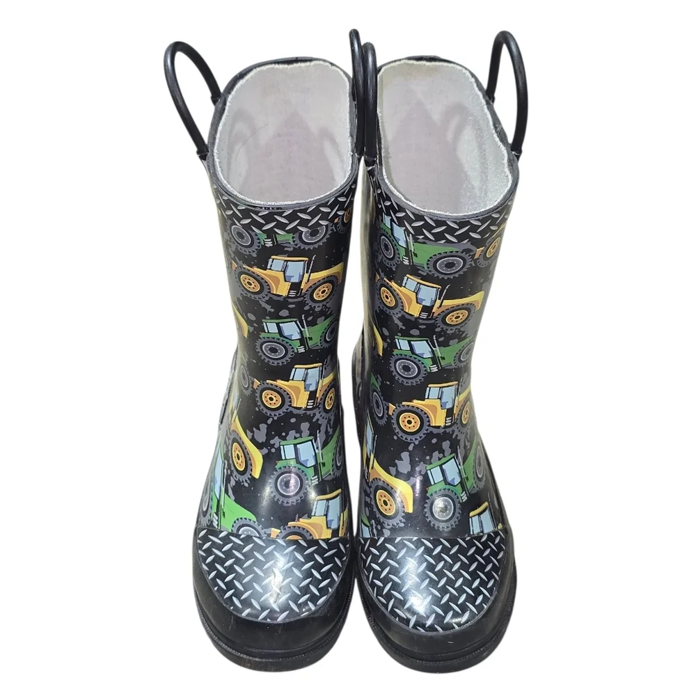 Western Chief Black Boys Tractor Rain Boots Size 11/12